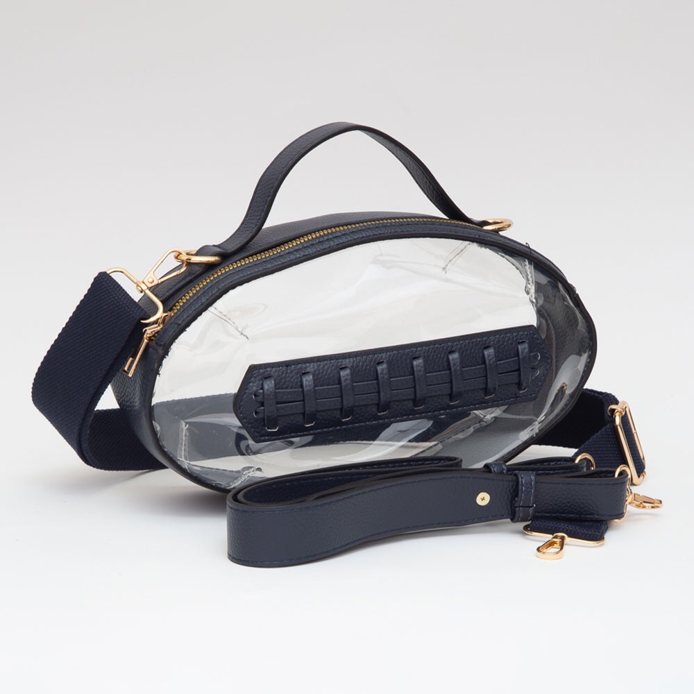 Clear Football Shaped Transparent Stadium Crossbody Bag